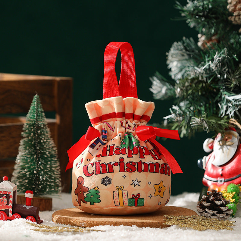 Wholesale Christmas Gift Velvet Apple Bag Handbag Drawstring Bag